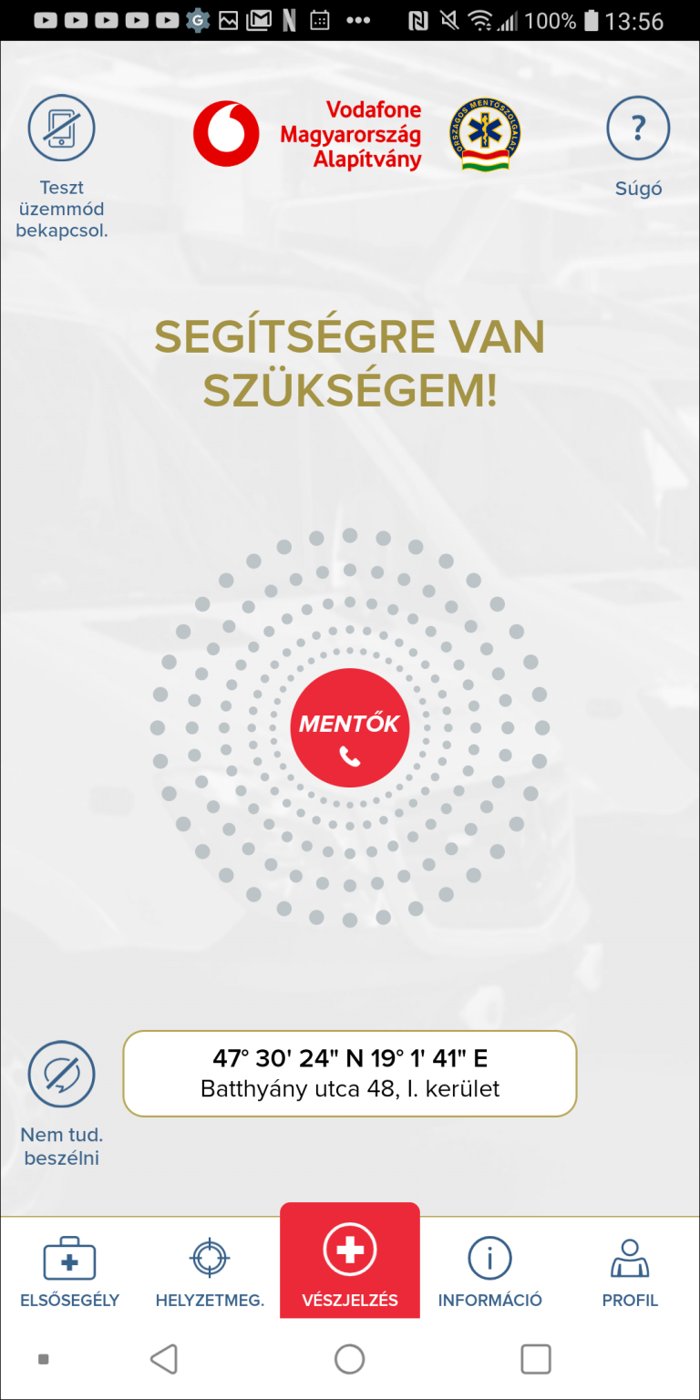 Elérhető az Országos Mentőszolgálat ÉletMentő alkalmazása