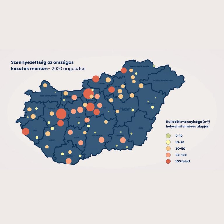 Elkészült Magyarország útmenti szemét-térképe